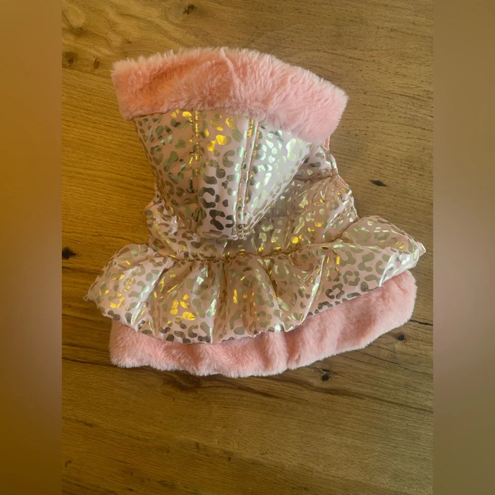 Little‎ Lass Pink and Gold Leopard Vest